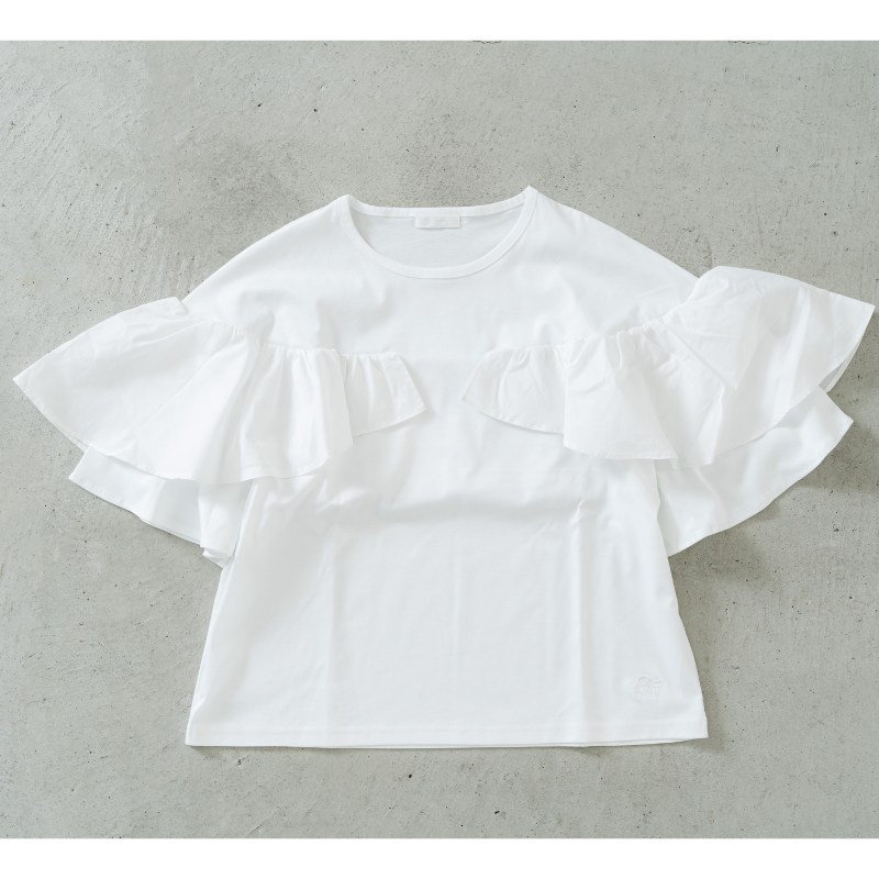 まるで天使の羽根のよう【フリルスリーブTシャツ】