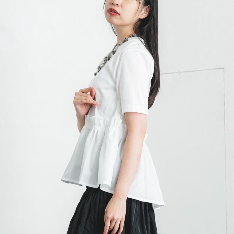 お腹、腰周りを上品にカバー【へプラムスコートTシャツ】