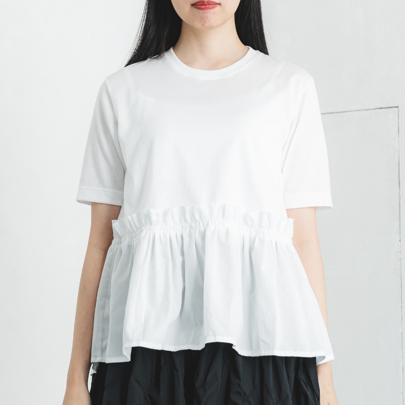 お腹、腰周りを上品にカバー【へプラムスコートTシャツ】