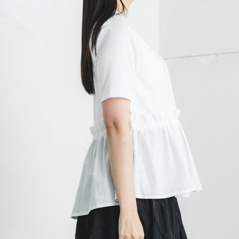 お腹、腰周りを上品にカバー【へプラムスコートTシャツ】