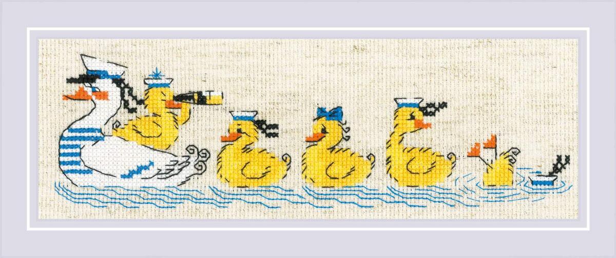風景刺繍 2頭のロバとアヒル　クロスステッチ完成品 RIOLISクロスステッチ刺繍キット No.1865 