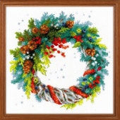 RIOLIS���������ƥå��ɽ����å� No.1603 "Wreath with Blue Spruce" (�Ĥ��ȥ��ҤΥ꡼��) �ڳ�������/Ǽ��30��60�����١�
