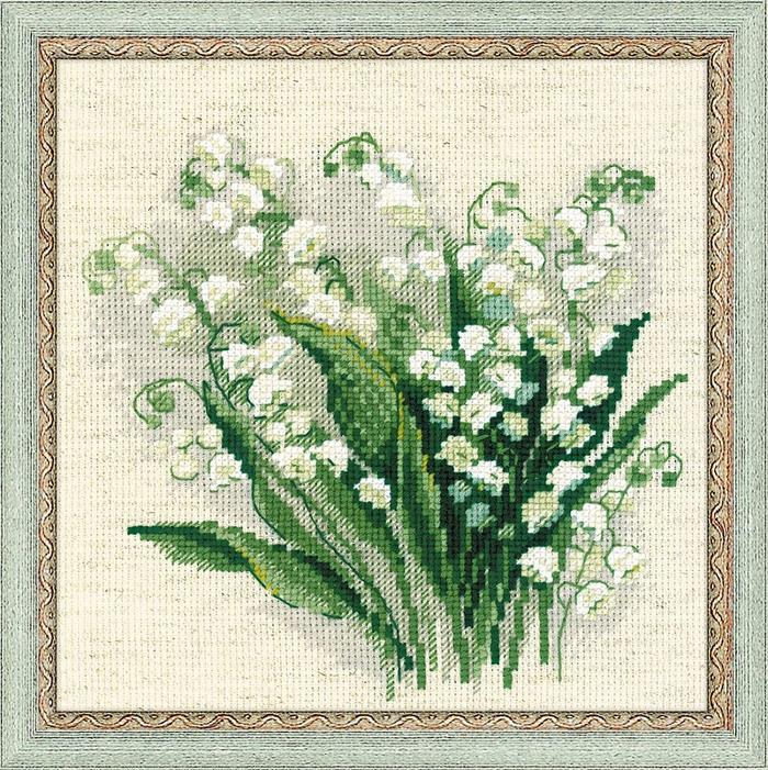 クロスステッチ　すずらん【完成品】 RIOLISクロスステッチ刺繍キット No.1497 
