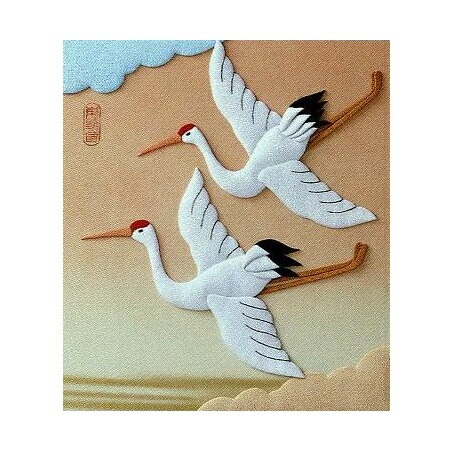 色紙　夫婦鶴　佳山作　複製と推定 0000000032562_b9ihNtT.jpg