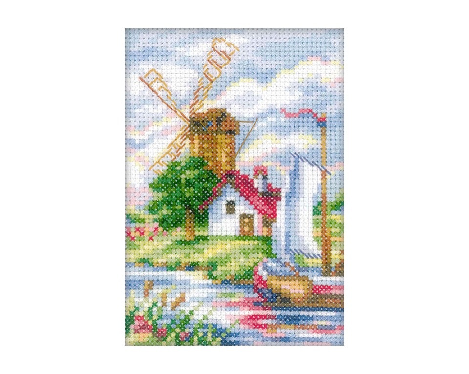 ペルミン 鳥と羊の田園風景 クロスステッチ 完成品 RTO クロスステッチ刺繍キット EH310 