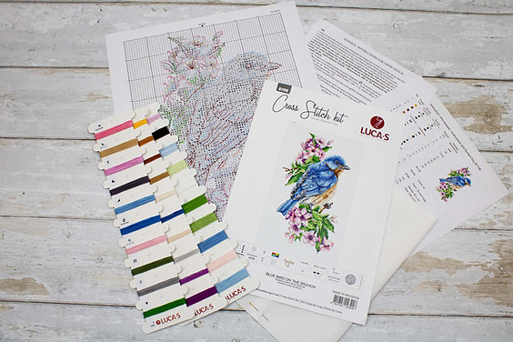 ミュウミュウ シルク スカーフ 猫柄 ネイビー キャット Luca-S クロスステッチ刺繍キット B2406 