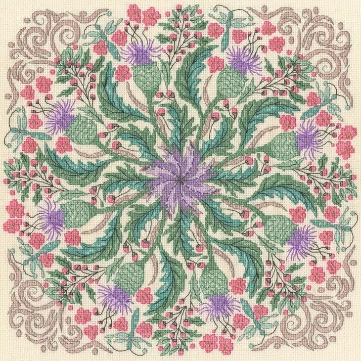 matilda ヴィンテージ ドイリー 葡萄手刺繍 麻 大 3枚 Bothy Threads クロスステッチ刺繍キット 