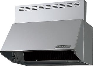 レンジフード  富士工業製（Panasonic）LES73AH2F2　間口75cm　シルバー　壁付けタイプ　ブーツ型シロッコファン　上幕板付き