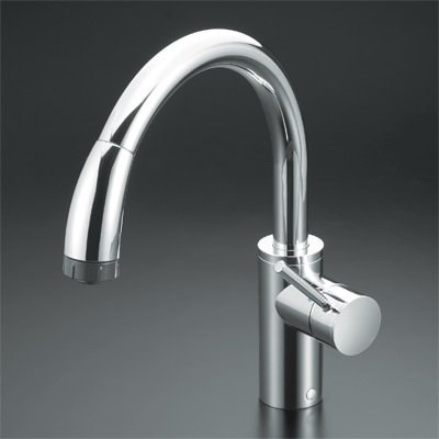 キッチン水栓　一般地用　 KVK製（KVK）KM708G　流し台用シングルレバー式シャワー付混合栓