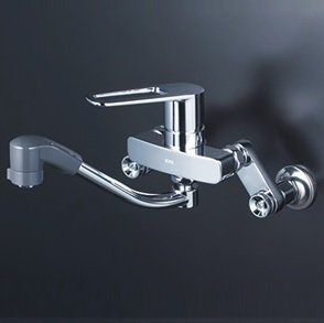 キッチン水栓　一般地用　 KVK製（KVK）MSK110KERJFT　シングルレバー式シャワー付混合栓