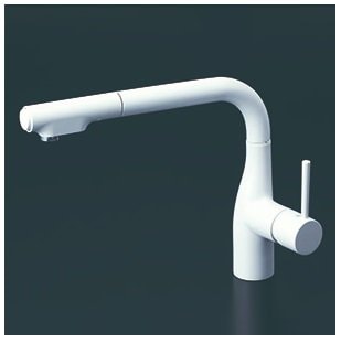 キッチン水栓　寒冷地用　 KVK製（KVK）KM6101ZVECM4　シングルシャワー付混合栓  吐水口回転規制110°・80°