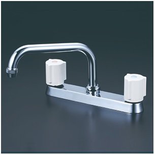 キッチン水栓 寒冷地用 KVK製(KVK)KM8ZGNR2 2ハンドル混合栓(取付ピッチ204mm)240mmパイプ付