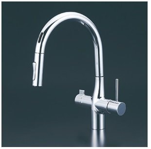 浄水器　一般地用　 KVK製（KVK）KM6091DEC　ビルトイン浄水器用シングルシャワー付混合栓（センサー）