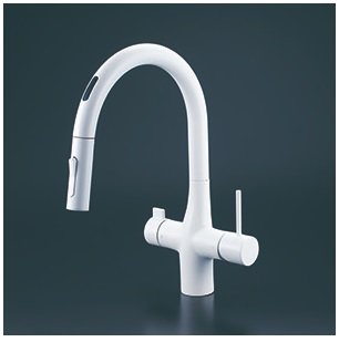 浄水器　一般地用　 KVK製（KVK）KM6091DSCECM4　ビルトイン浄水器用シングルシャワー付混合栓（センサー）浄水カートリッジセット付