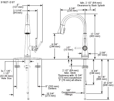 キッチン水栓 デルタ製(DELTA) 9182T-AR-PR-DST デルタキッチン水栓  