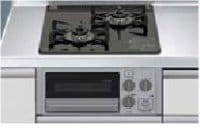 ガスコンロ　リンナイ製（LIXIL）　R1423A0L1K  2口コンロ・ガラストップ・コンパクトタイプ  トップ間口45cm  無水片面焼グリル