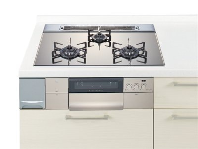 ガスコンロ  ハーマン製（Panasonic）JUGSDS11WH　ガラストップ　ホーローゴトク　幅75cm