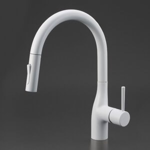 KVK グースネックシングルレバー混合水栓 KM6061EC KVK グースネックシングルレバー式シャワー付混合栓(eレバー