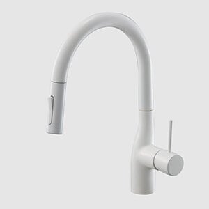 キッチン水栓　一般地用　 KVK製（KVK）KM6061ECC4　シングルレバー付混合水栓　グロスホワイト