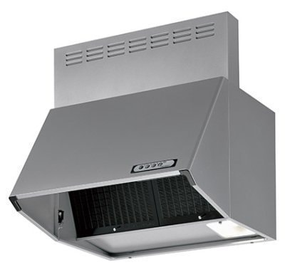 レンジフード　富士工業製（富士工業）BDR-4HL-7517SI　シルバーメタリック　間口75cm　高さ70cm　壁面取付けタイプ　上幕板付き