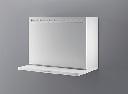 レンジフード　アリアフィーナ製（富士工業）ANG-952TW　間口90cm　テクスチャーホワイト　アンジェリーナ　　壁面取付タイプ　上幕板付き