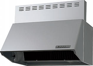 レンジフード  富士工業製（Panasonic）JUAS73AH2F2　間口75cm　シルバー　ブーツ型シロッコファン　上幕板付き