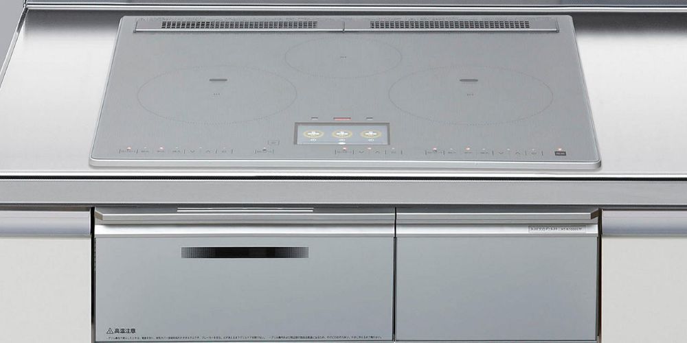 IHクッキングヒーター　日立製（LIXIL）　HT-N1000STFS　間口60cm　3口フルIH　機能充実タイプ　無水両面焼き　シルバー