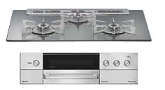 ガスコンロ　リンナイ製（WOODONE）UDGR038-7(A/L)N-SV　ガラストップ　水無し両面焼　DELICIA（3V乾電池用） 間口75cm