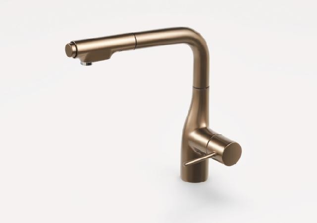 キッチン水栓　寒冷地用　クリナップ　ZZKM6361ZECBR　スタイリッシュ水栓Efine（エフィーネ）ノーブルアンバー　シャワーホースタイプ　