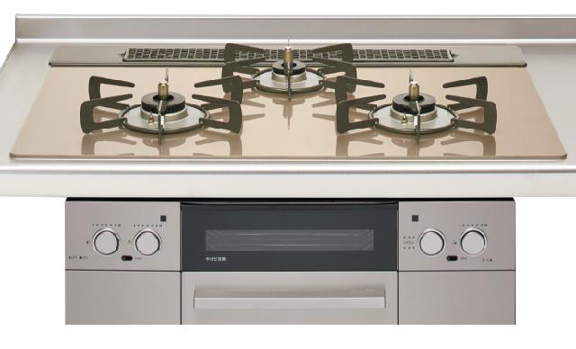 ガスコンロ　クリナップ　ZGGRK6R24RUB-K　ガラストップコンロ　Lisse（リッセ）3口コンロ　間口60cm