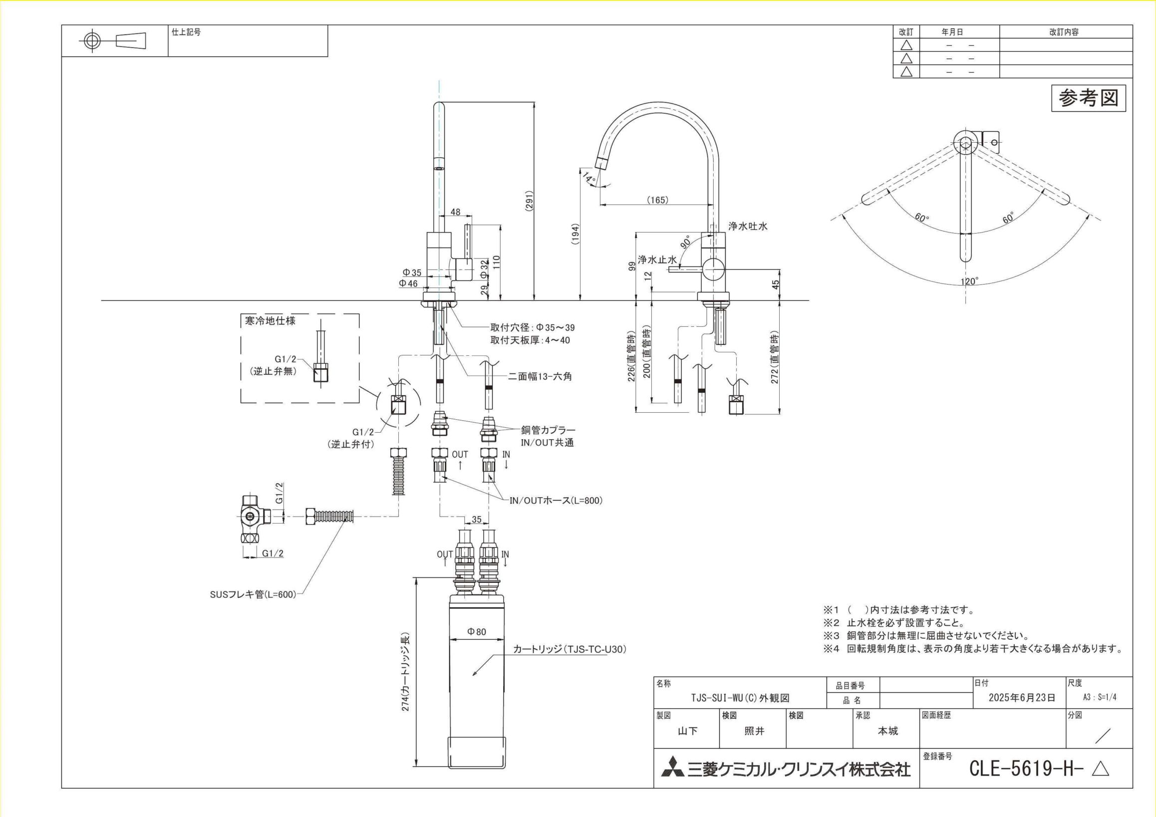 浄水器 一般地用 タカラスタンダード TJS-SUI-WU アンダーシンクタイプ