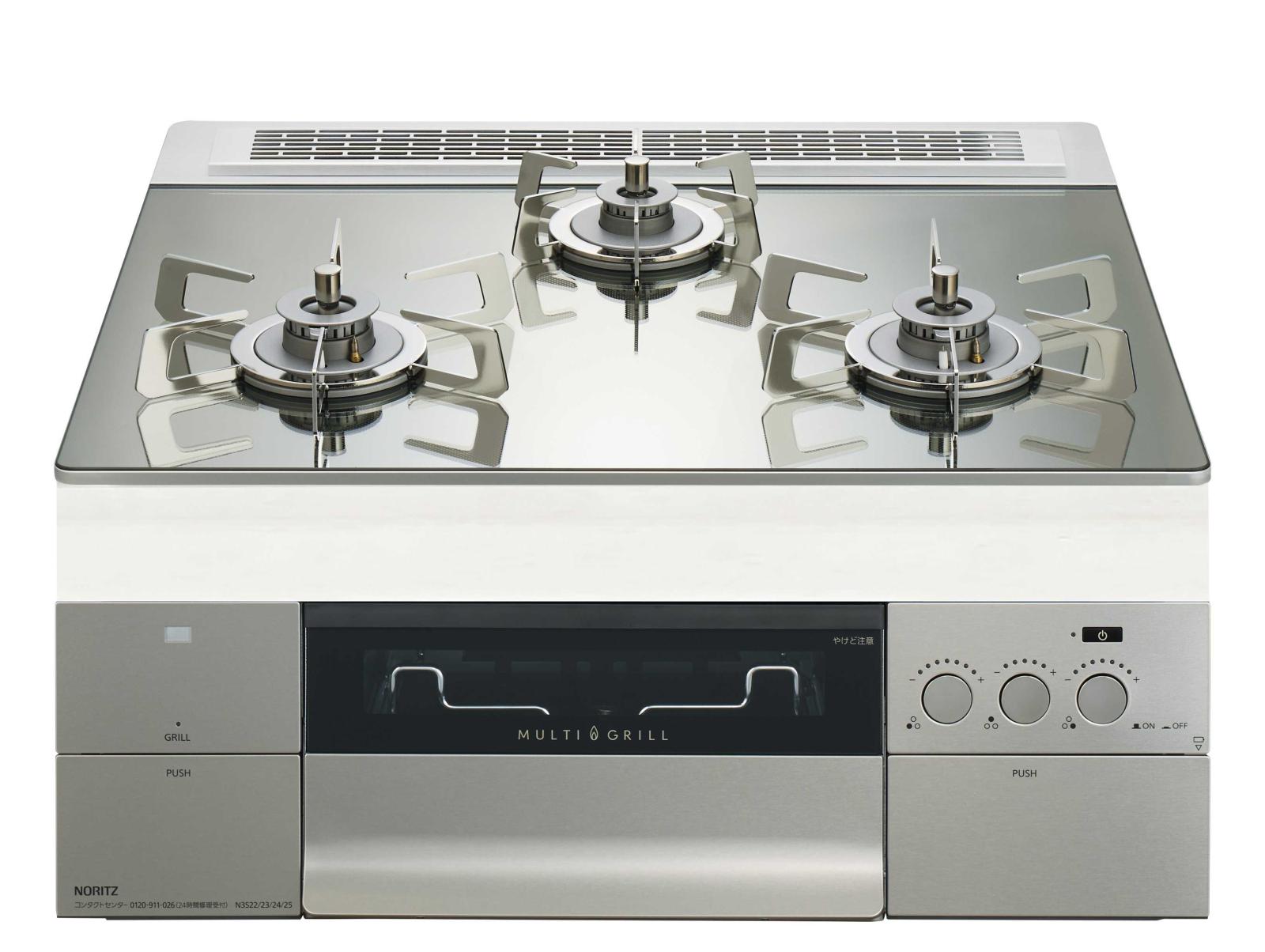 ガスコンロ  ノーリツ製（NORITZ）N3S22PWASKSTESC　PROGRE（プログレ）間口60cm　ステンレスごとく　プラチナシルバー