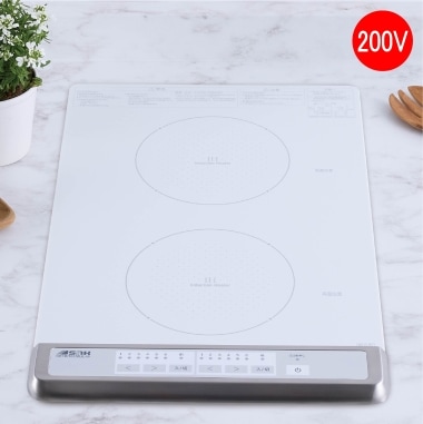 IHクッキングヒーター  三化工業製（三化工業）SIH-BH223BJL-W　ホワイト　2口IH 縦置型（上面操作タイプ）200V 　