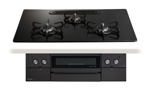 ガスコンロ　パロマ製(Paloma)　PD-829W-U75GZ　ウィズナシリーズ　ブラックライン　間口75cm　マッティーブラック　クリアガラストップ