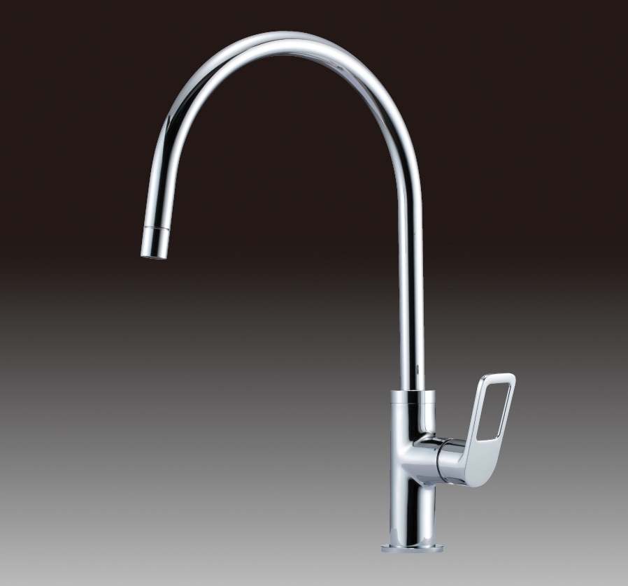 キッチン水栓 一般地用 ミズタニバルブ MKZ5484MME 台付シングルレバー混合栓 イリゼアーチシリーズ