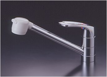 キッチン水栓 一般地用 ミズタニバルブ MKZ600MG 台付シングルレバー混合栓 シャワー固定