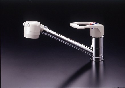 キッチン水栓 一般地用 ミズタニバルブ MKZ600GG 台付シングルレバー混合栓 シャワー固定