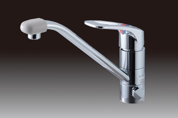 キッチン水栓 一般地用 ミズタニバルブ MKZ500MGB 台付シングルレバー混合栓(分岐孔付)