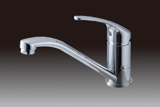 キッチン水栓 一般地用 ミズタニバルブ MKZ545MMXE 台付シングルレバー混合栓(ミニキッチン用)