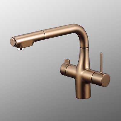 浄水器　一般地用　 KVK製（KVK）KM6121SCECBR　ノーブルアンバー　ビルトイン浄水器用シングルシャワー付混合栓　浄水カートリッジセット付