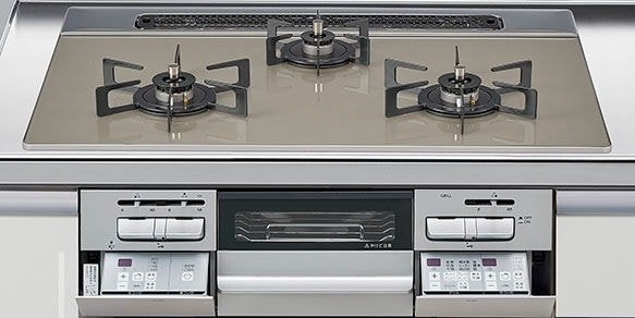 ガスコンロ ガスコンロ リンナイ製（LIXIL） R3635J1W1K 間口60cm 3口コンロ