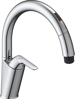 キッチン水栓　一般地用　INAX製（LIXIL）　SF-NBB454SY　キッチン用タッチレス水栓　乾電池式ナビッシュ