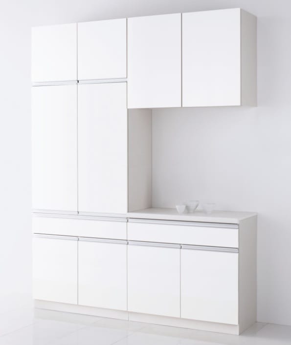 キッチン収納　クリナップ　カップボード+フロアカウンター　ハイタイプ　シンシアシリーズ　間口180cm