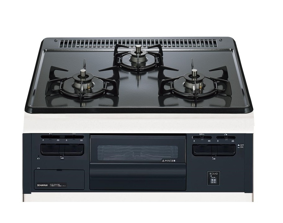 ガスコンロ  ハーマン製（HARMAN）DG32V2VQ1　Metal Top（メタルトップ） 3口コンロ　ホーロートップタイプ　無水片面焼