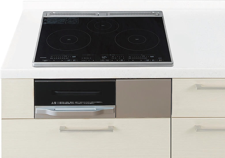 IHクッキングヒーター 　アイリスオーヤマ製（Panasonic）　JUASB3201E　ブラック　間口60cm　 鉄・ステンレス対応　3口IH