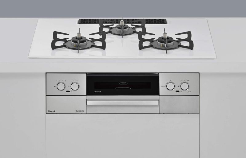 ガスコンロ  リンナイ製（Rinnai）	RS72W44C48DVW　MYTONE　プレミアムガラスコート　間口75cm　ミストホワイト　オーブン接続非対応