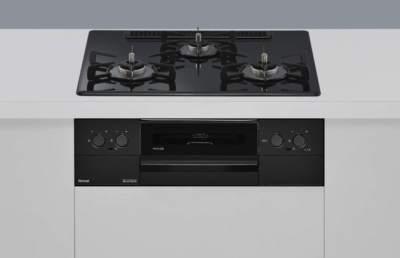 ガスコンロ  リンナイ製（Rinnai）	RS32W44C39DBW　MYTONE　プレミアムガラスコート　間口60cm　フラットブラック　オーブン接続非対応