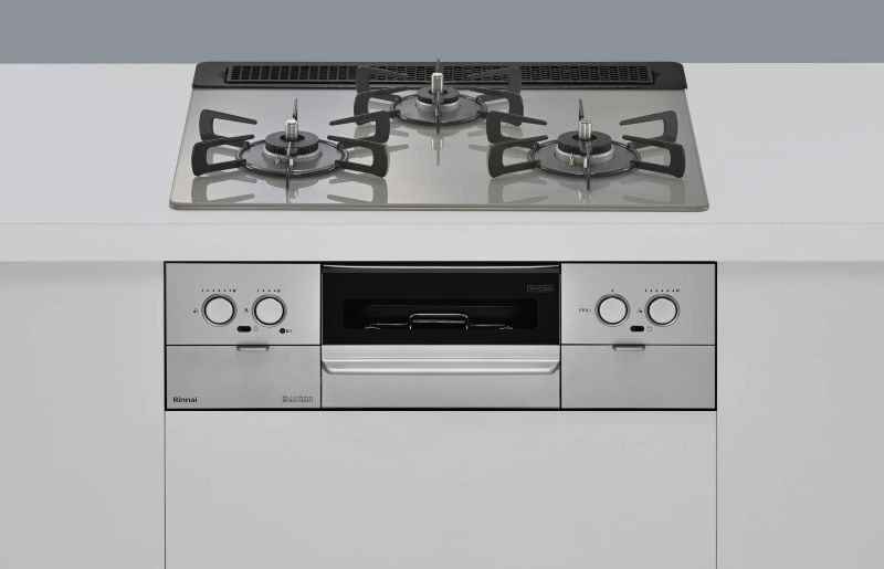 ガスコンロ  リンナイ製（Rinnai）	RS31W45T2DGVW　Superia　ガラストップ　間口60cm　シルキーシルバー　オーブン接続対応　ココットプレート付属