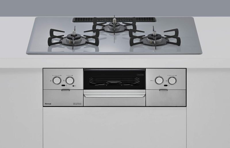 ガスコンロ  リンナイ製（Rinnai）RS72W45C52DVW　Superia　プレミアムガラスコート　間口75cm　フラットグレー　オーブン接続非対応