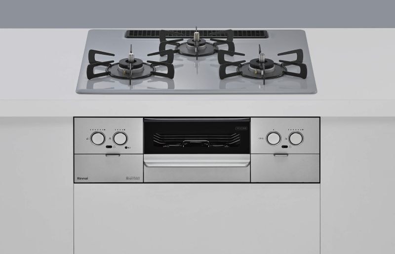 ガスコンロ  リンナイ製（Rinnai）RS32W45C52DVW　Superia　プレミアムガラスコート　間口60cm　フラットグレー　オーブン接続非対応